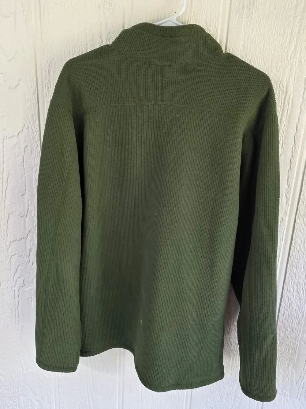The North Face Men’s Olive Green Quarter-Zip Fleece Pullover, Size XL